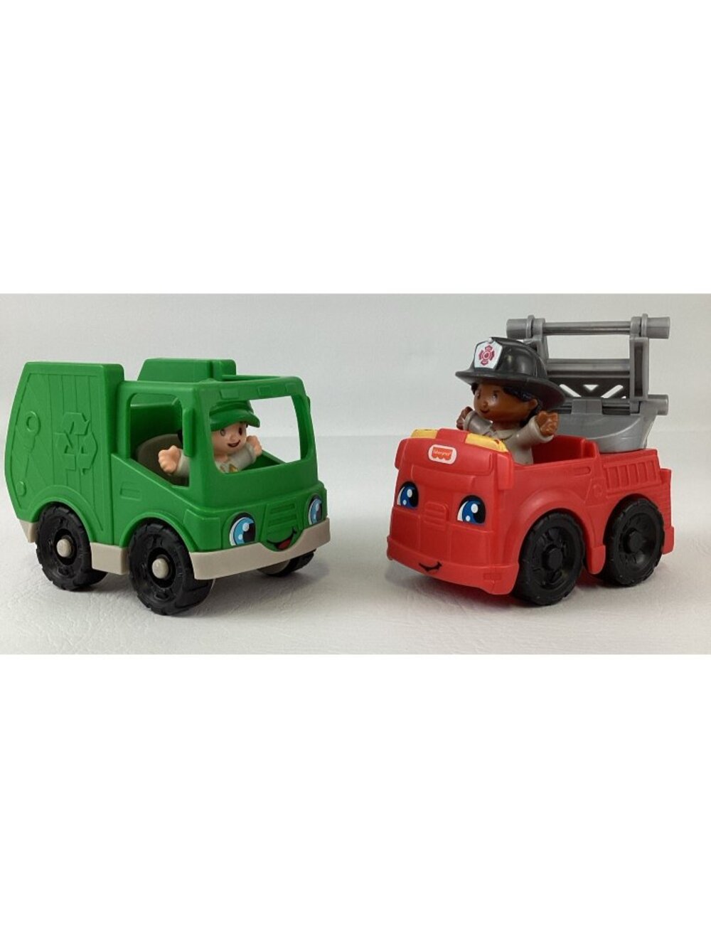 Fisher Price Little People Vehicles Toys Garbage Trash Truck Fire Truck Lot 2023